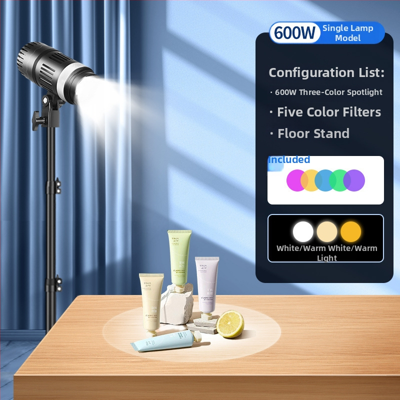 Datora juvelierizstrādājumu un tiešraides studijas prožektors fotografēšanai – apgaismojums fotogrāfijām, 80W, 220V, modelis YG-666, Yu guang