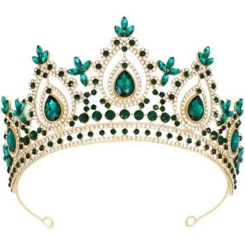 Vjenčana barokna tiara od legure s bijelim kristalima, elektroplatiranje, proljeće 2025