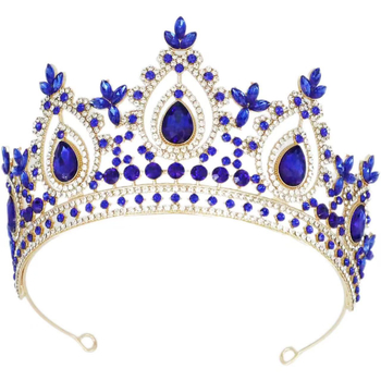 Vjenčana barokna tiara od legure s bijelim kristalima, elektroplatiranje, proljeće 2025