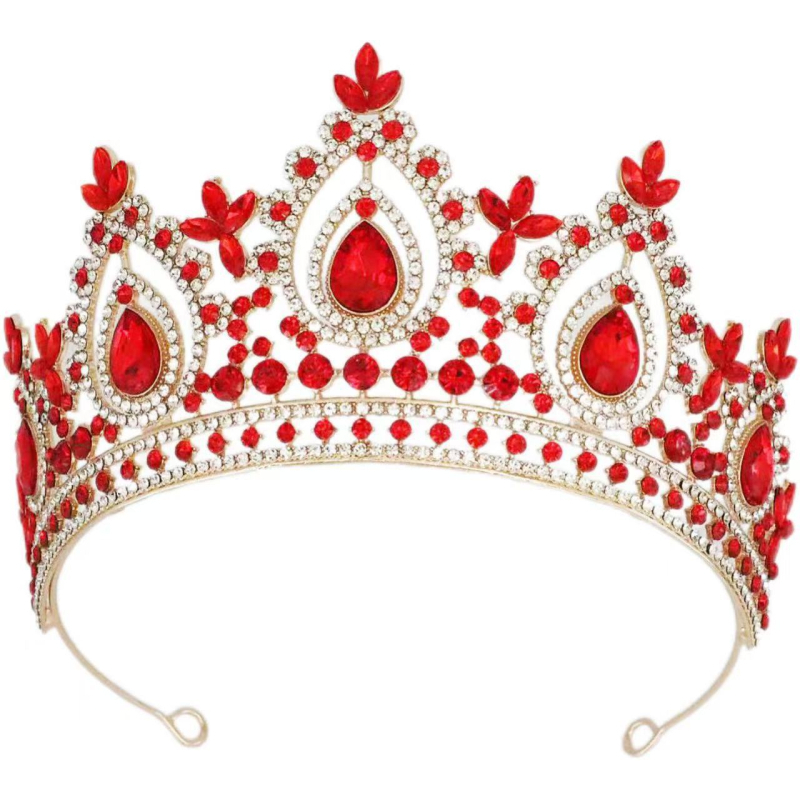 Vjenčana barokna tiara od legure s bijelim kristalima, elektroplatiranje, proljeće 2025