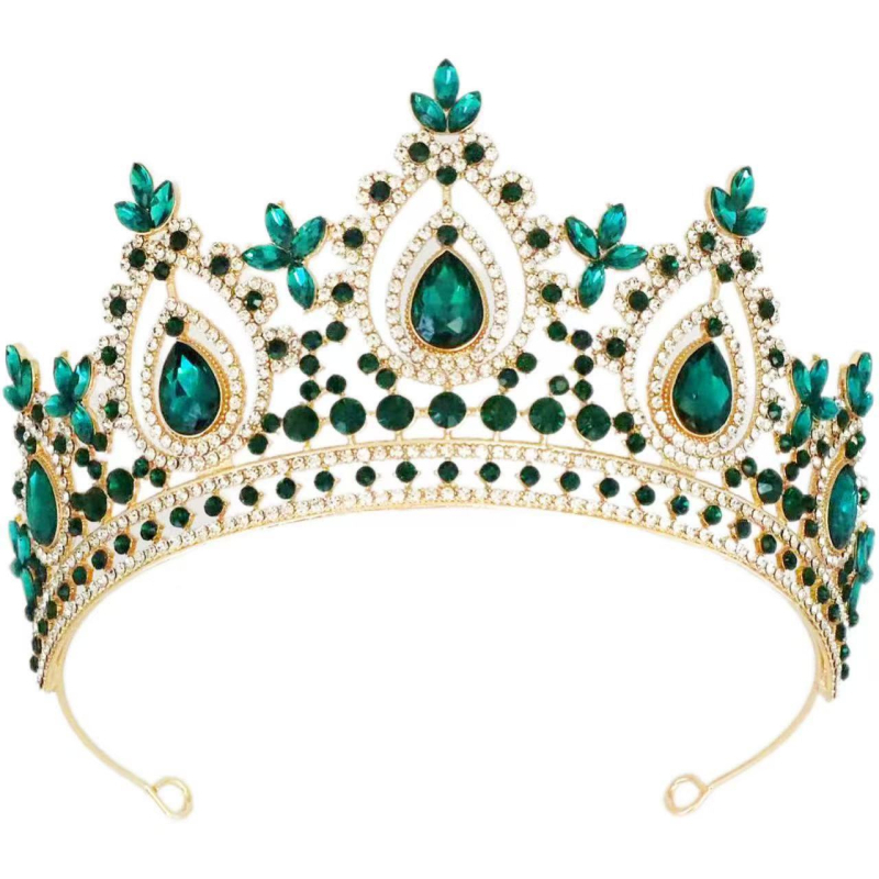 Vjenčana barokna tiara od legure s bijelim kristalima, elektroplatiranje, proljeće 2025