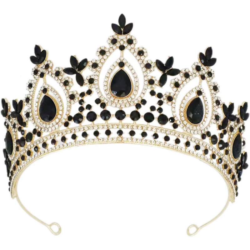 Vjenčana barokna tiara od legure s bijelim kristalima, elektroplatiranje, proljeće 2025