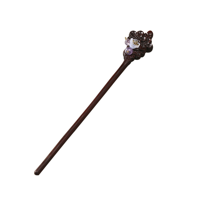 Retro ukosnica za kosu od crvenog sandalovog drveta s privjeskom – dodatak za tradicionalnu kinesku odjeću