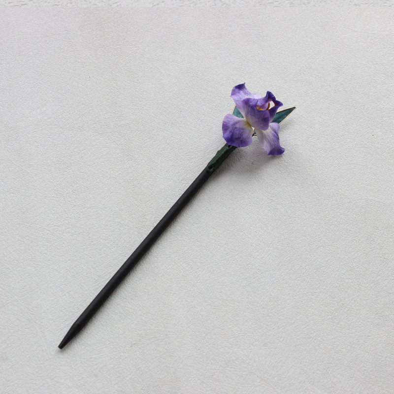 Drevno-stilska svilenkasta gradijentna kopča za kosu s velurom cvjetom, ručna izrada Hanfu dodatak, ljeto 2024