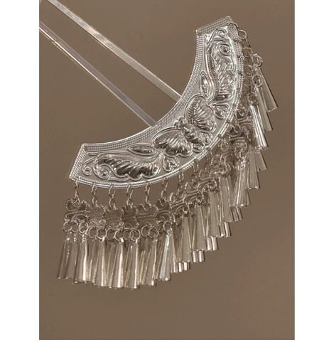 Ukosnica za kosu s leptirovim resicama, elektroplatirana zliatina, oblik U, novi kineski stil