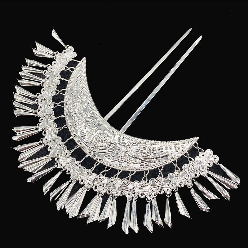 Ukosnica za kosu s leptirovim resicama, elektroplatirana zliatina, oblik U, novi kineski stil