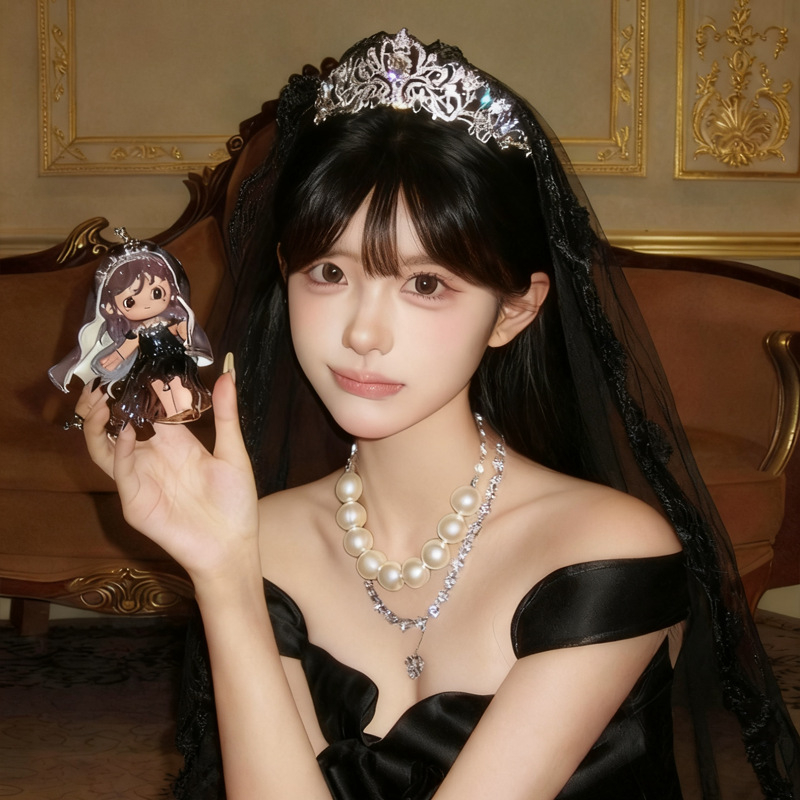 Vjenčana tiara – kruna od legure s kristalima, etnički stil, čistoća 14k, elektroplatiranje