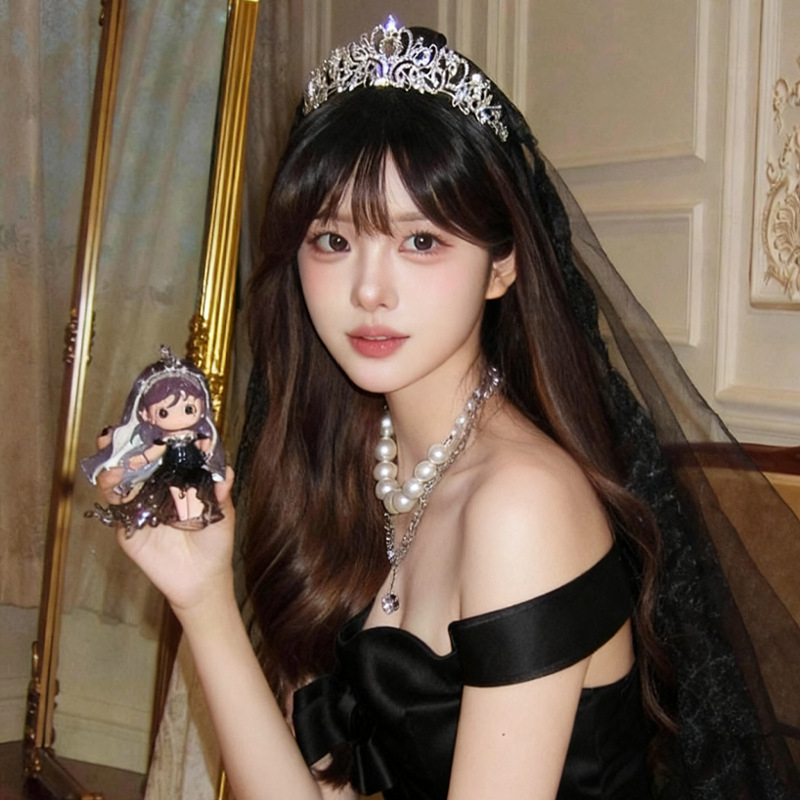 Vjenčana tiara – kruna od legure s kristalima, etnički stil, čistoća 14k, elektroplatiranje