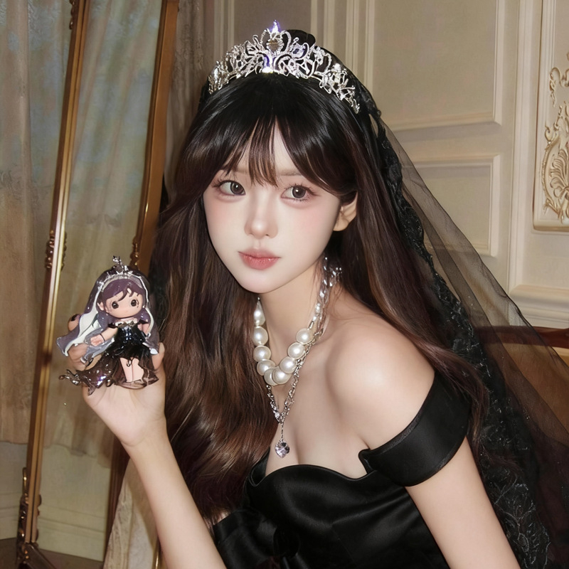 Vjenčana tiara – kruna od legure s kristalima, etnički stil, čistoća 14k, elektroplatiranje