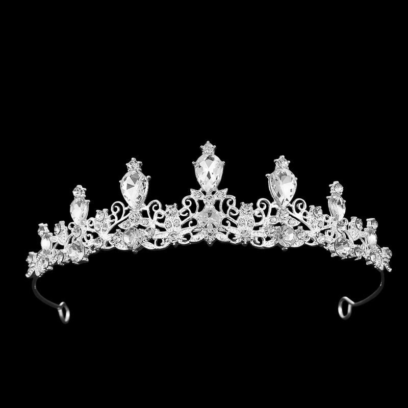Vjenčana tiara – kruna od legure s kristalima, etnički stil, čistoća 14k, elektroplatiranje