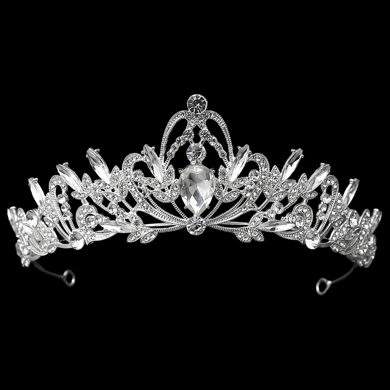 Vjenčana tiara – kruna od legure s kristalima, etnički stil, čistoća 14k, elektroplatiranje
