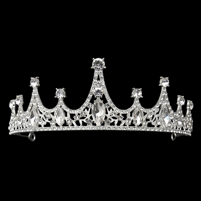 Vjenčana tiara – kruna od legure s kristalima, etnički stil, čistoća 14k, elektroplatiranje