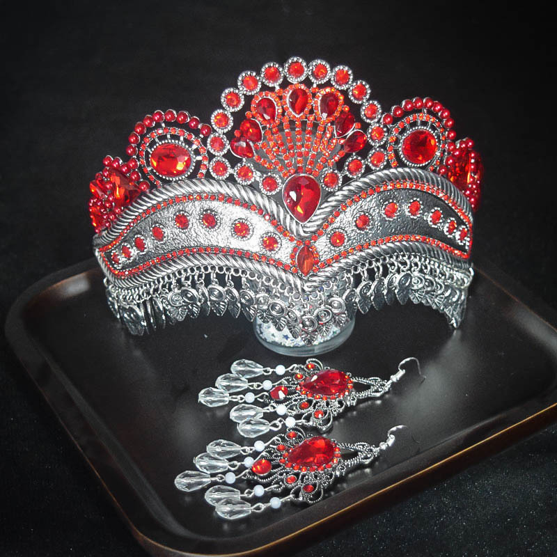 Ukrasi za glavu – retro stil, korona od cinkovog legura s elektroplatiranim završetkom i kristalima od rhinestone stakla