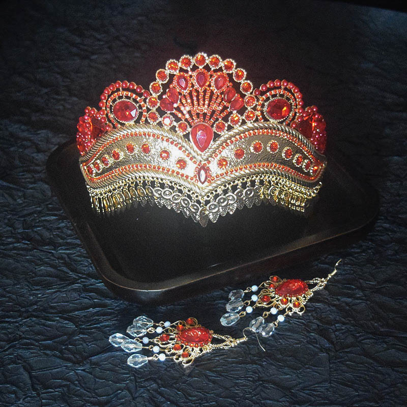 Ukrasi za glavu – retro stil, korona od cinkovog legura s elektroplatiranim završetkom i kristalima od rhinestone stakla