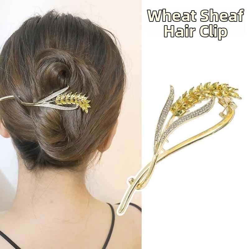 Plaukų segtukas su kviečių auselių dizainu, žuvies įkandimo stiliaus segtukas ploniems plaukams | Fixture | 2025 m. pavasaris