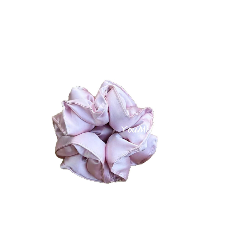 Vlasna gumica za kosu od platna s satenskim završetkom, ručno izrađena, korejski stil, opušten tip, svježe i slatko