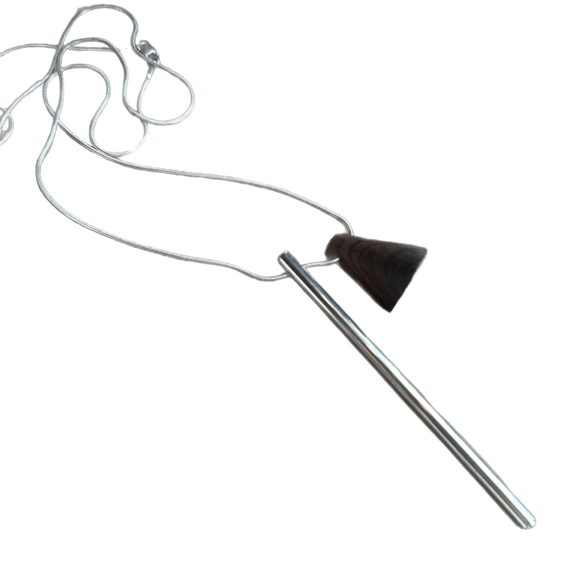 Pikk kaelakee titaani terasest, geomeetriline ripats, Korea-stiilis naistele, kevad 2025