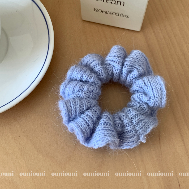 Aksesoar za kosu od vunene niti, korejskog stila, opušteni kružni dizajn, ručna izrada, ON738-739, vunena nit, bez umetaka