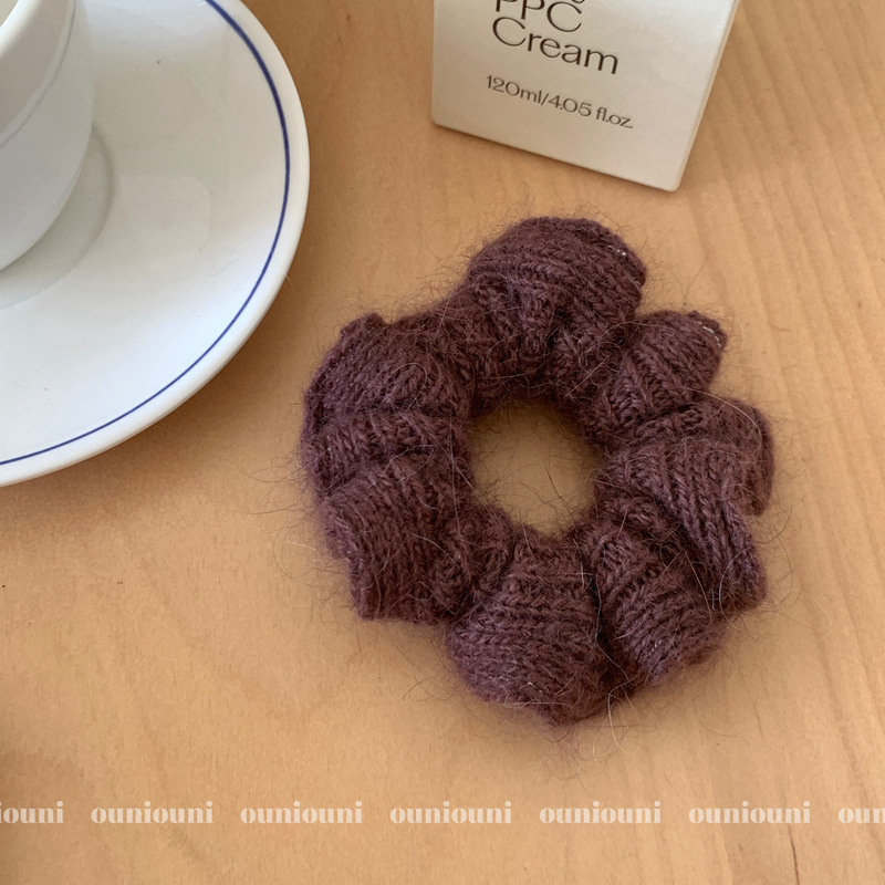 Aksesoar za kosu od vunene niti, korejskog stila, opušteni kružni dizajn, ručna izrada, ON738-739, vunena nit, bez umetaka