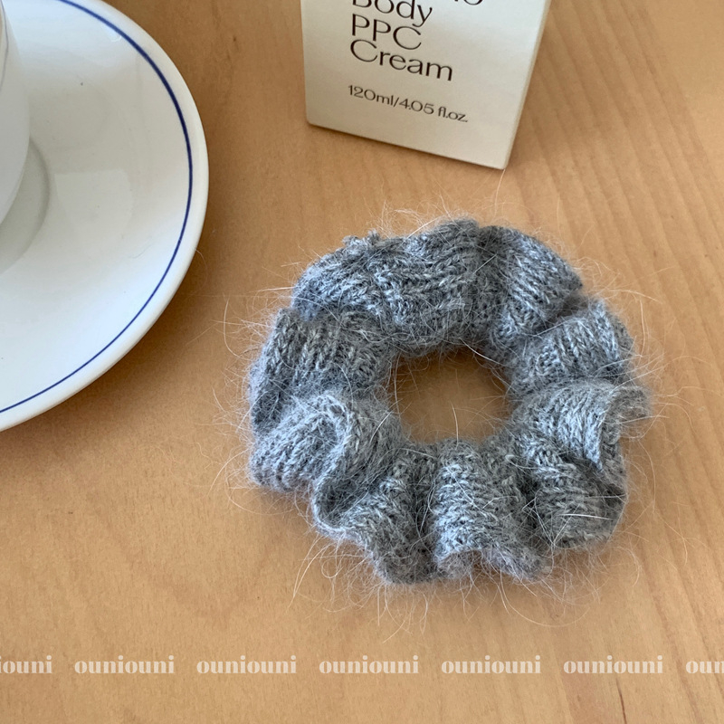 Aksesoar za kosu od vunene niti, korejskog stila, opušteni kružni dizajn, ručna izrada, ON738-739, vunena nit, bez umetaka