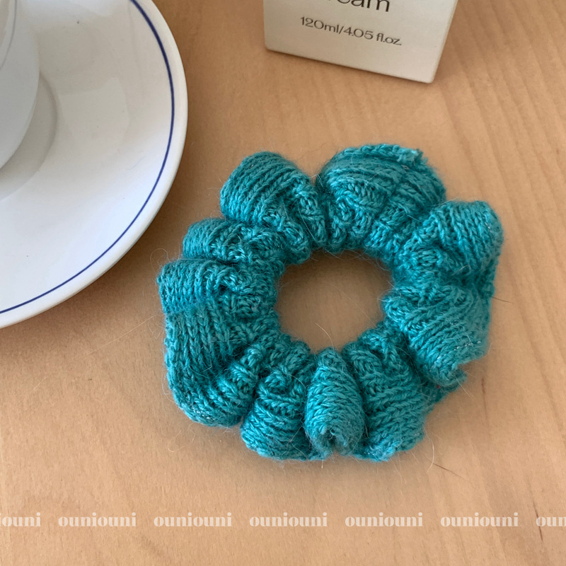 Aksesoar za kosu od vunene niti, korejskog stila, opušteni kružni dizajn, ručna izrada, ON738-739, vunena nit, bez umetaka