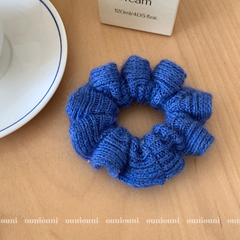 Aksesoar za kosu od vunene niti, korejskog stila, opušteni kružni dizajn, ručna izrada, ON738-739, vunena nit, bez umetaka