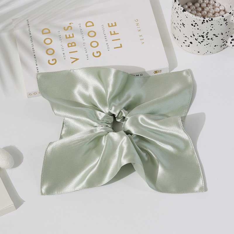 Dvoslojna svilena gumica za kosu, 22 mm široka, 100% mulberry svila, ručna izrada, kineski stil dizajna vjetrenjače