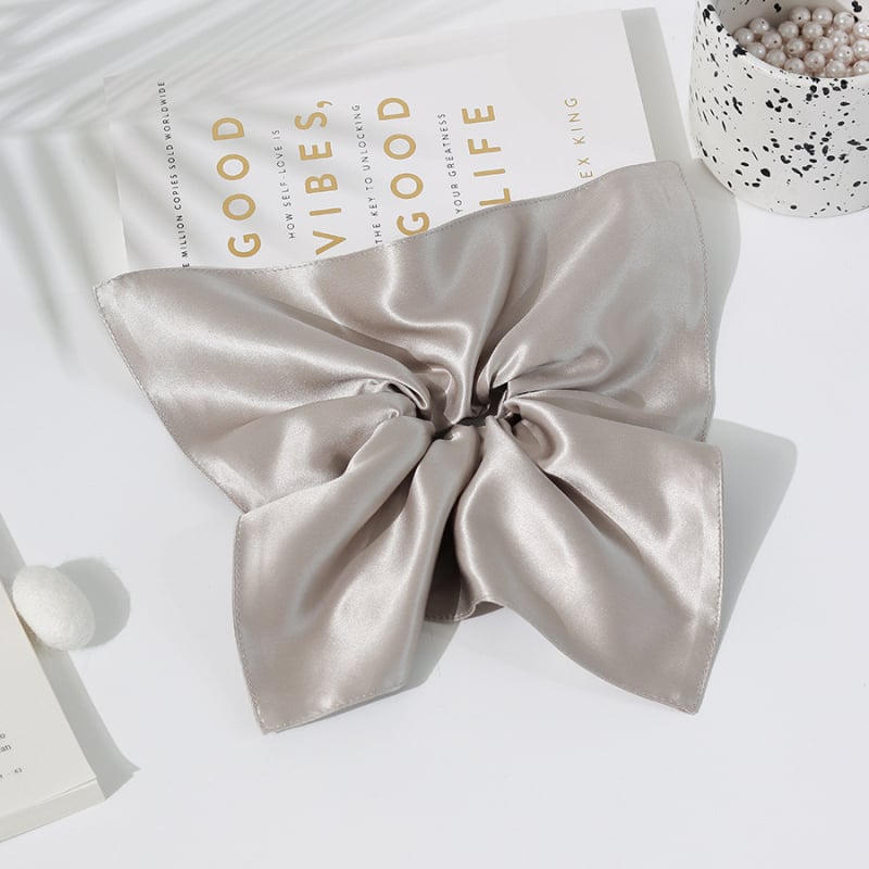 Dvoslojna svilena gumica za kosu, 22 mm široka, 100% mulberry svila, ručna izrada, kineski stil dizajna vjetrenjače