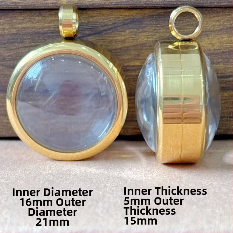 Nerūsējošā tērauda apaļš piekariņš kaklarotai ar izliektu virsmu, elektroplatēšana, daudzpusīgs stils