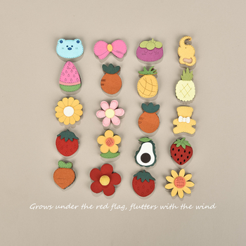 Bērnu matu aksesuāri — rokdarbu auduma Velcro matu sponkas ar augļu un ziedu motīvu