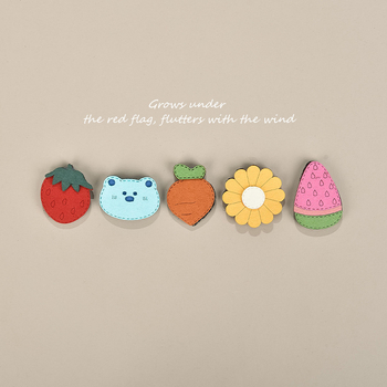 Bērnu matu aksesuāri — rokdarbu auduma Velcro matu sponkas ar augļu un ziedu motīvu