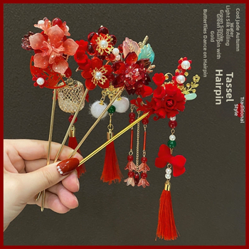 Ukosnica za kosu u stilu Hanfu s cvijetom, ručno rađena od metala