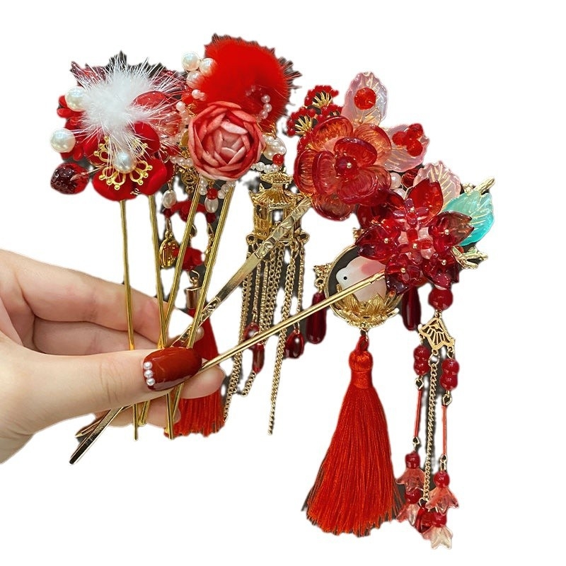 Ukosnica za kosu u stilu Hanfu s cvijetom, ručno rađena od metala