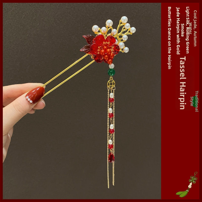 Ukosnica za kosu u stilu Hanfu s cvijetom, ručno rađena od metala