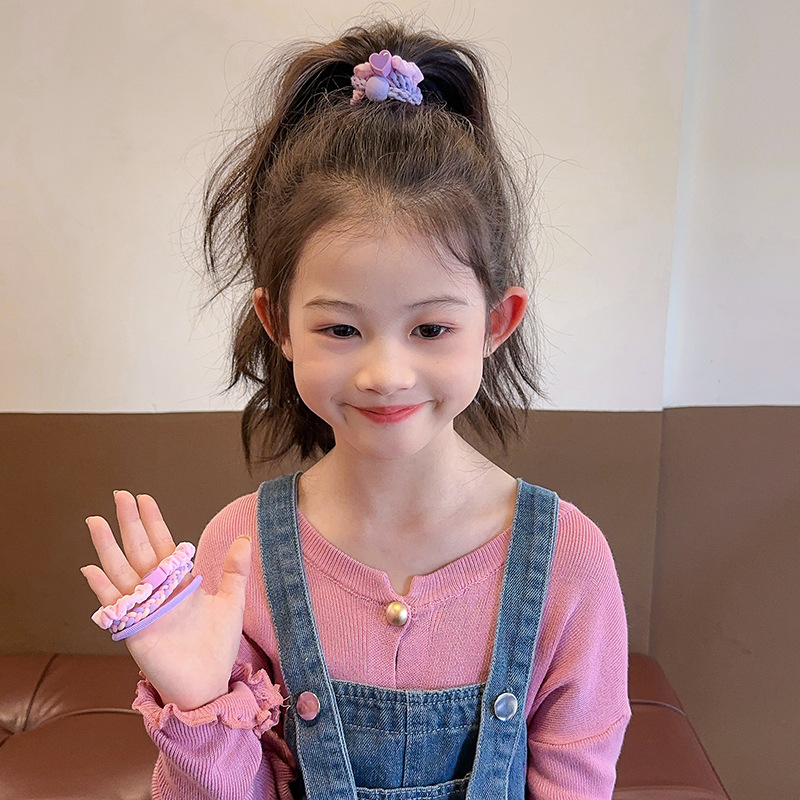 Bērnu matu aksesuāri — multfilmu stils, sirds raksts, roku darbs, zīmols Lilac flower, vecuma 3–10 gadiem