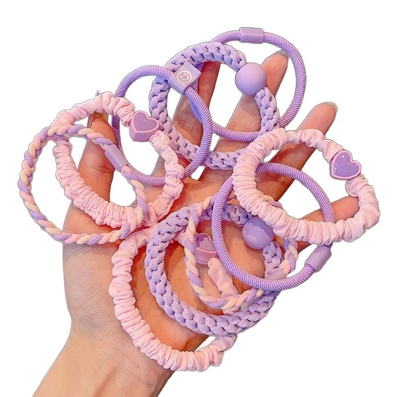 Bērnu matu aksesuāri — multfilmu stils, sirds raksts, roku darbs, zīmols Lilac flower, vecuma 3–10 gadiem