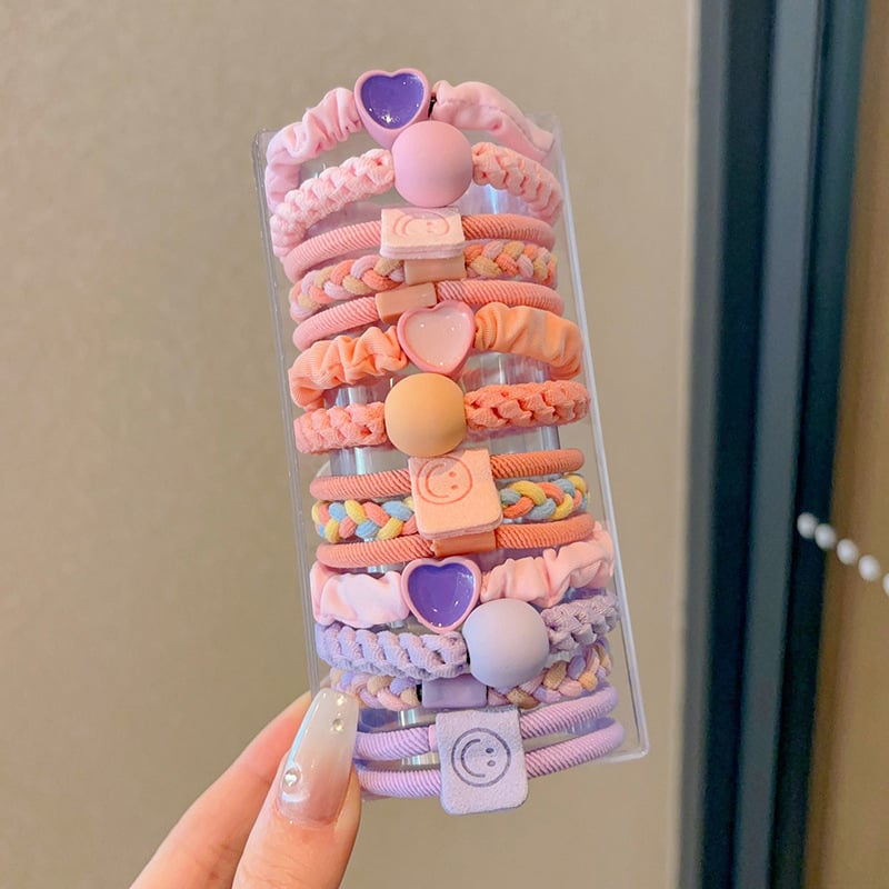 Bērnu matu aksesuāri — multfilmu stils, sirds raksts, roku darbs, zīmols Lilac flower, vecuma 3–10 gadiem