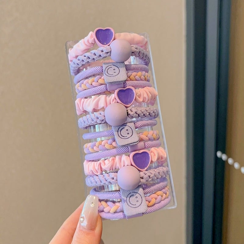 Bērnu matu aksesuāri — multfilmu stils, sirds raksts, roku darbs, zīmols Lilac flower, vecuma 3–10 gadiem