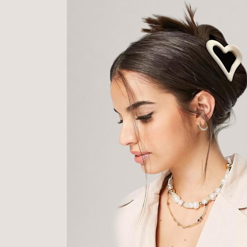 Kopča za kosu u obliku srca – od akrilnog acetata, ručno izrađeno, ženski dodaci za kosu