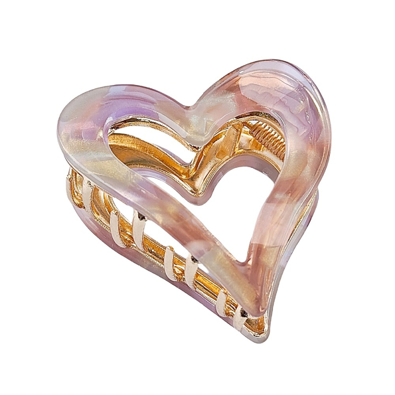 Kopča za kosu u obliku srca – od akrilnog acetata, ručno izrađeno, ženski dodaci za kosu