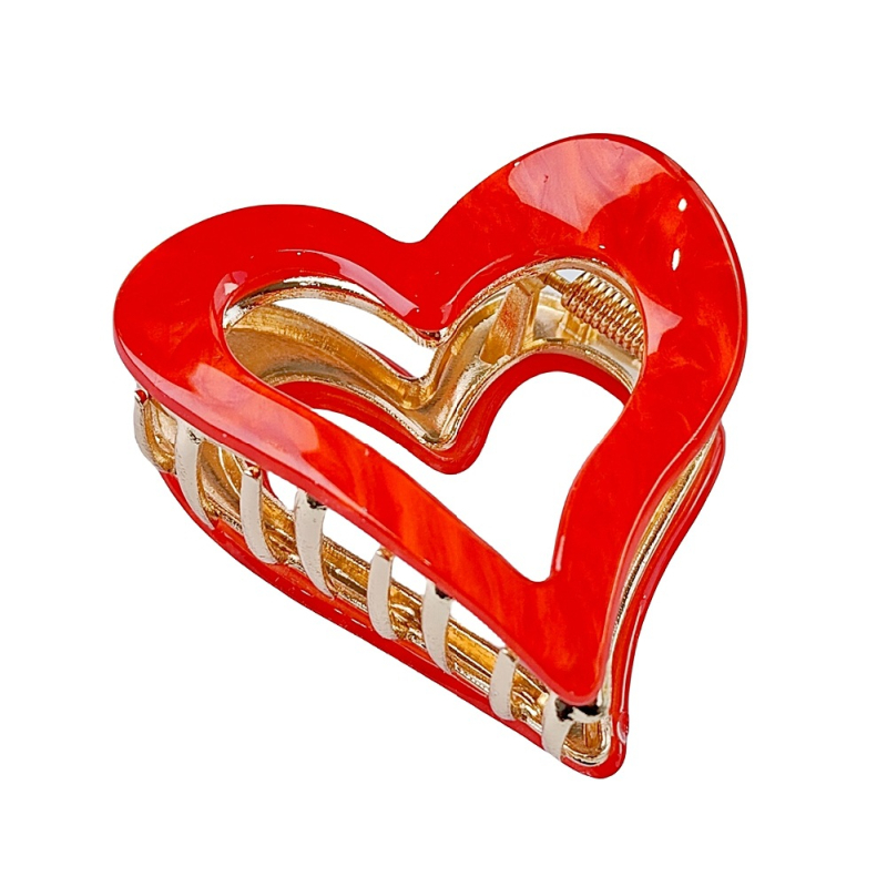 Kopča za kosu u obliku srca – od akrilnog acetata, ručno izrađeno, ženski dodaci za kosu