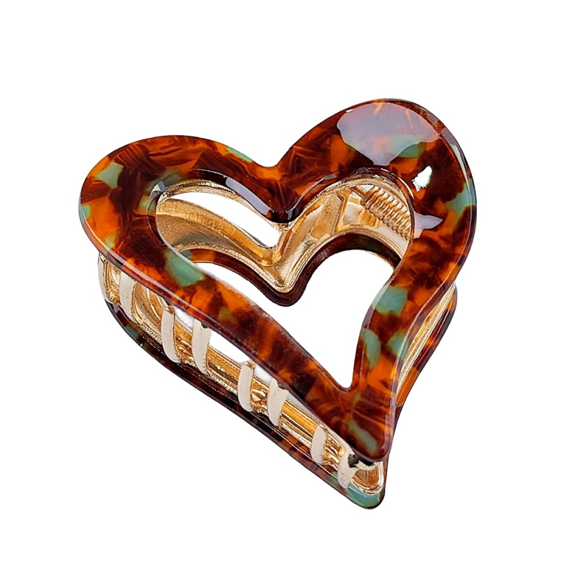 Kopča za kosu u obliku srca – od akrilnog acetata, ručno izrađeno, ženski dodaci za kosu