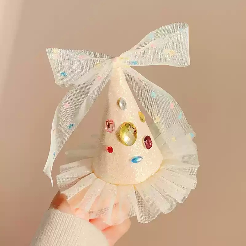 Klip za kosu za rođendan — ručna izrada, plastični materijal, korejski stil, gornji klip, sladak i svjež dizajn