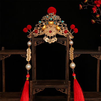 Kovana zlitina: korona za kosu s klipom, ručno rađeno, stil Dinastije Han, svečani dodatak za kosu