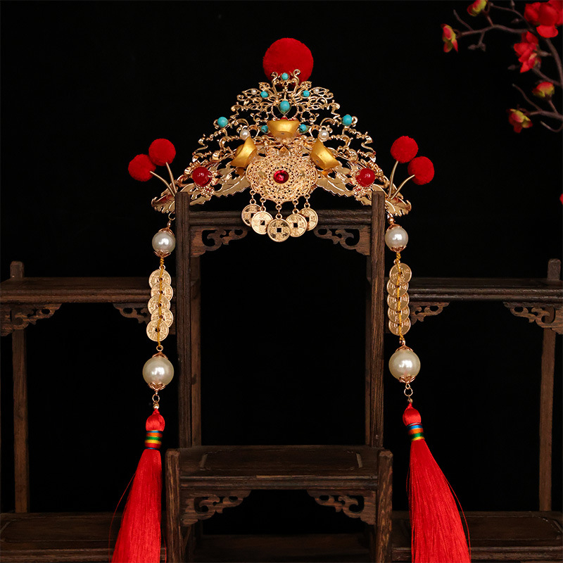 Kovana zlitina: korona za kosu s klipom, ručno rađeno, stil Dinastije Han, svečani dodatak za kosu