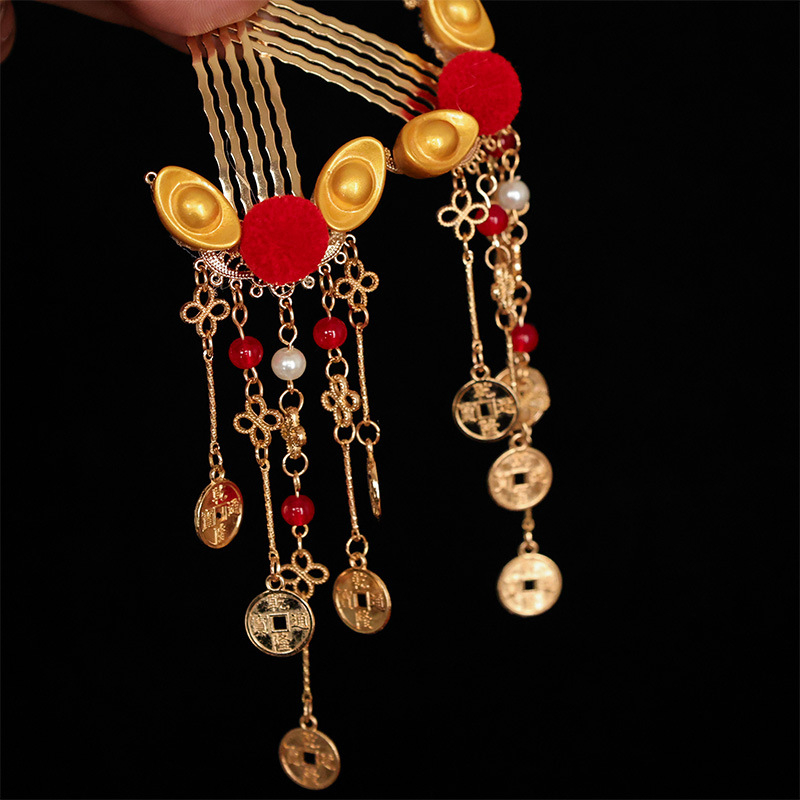 Kovana zlitina: korona za kosu s klipom, ručno rađeno, stil Dinastije Han, svečani dodatak za kosu