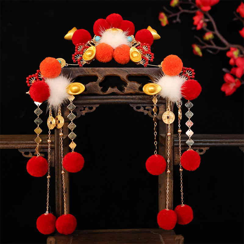 Kovana zlitina: korona za kosu s klipom, ručno rađeno, stil Dinastije Han, svečani dodatak za kosu