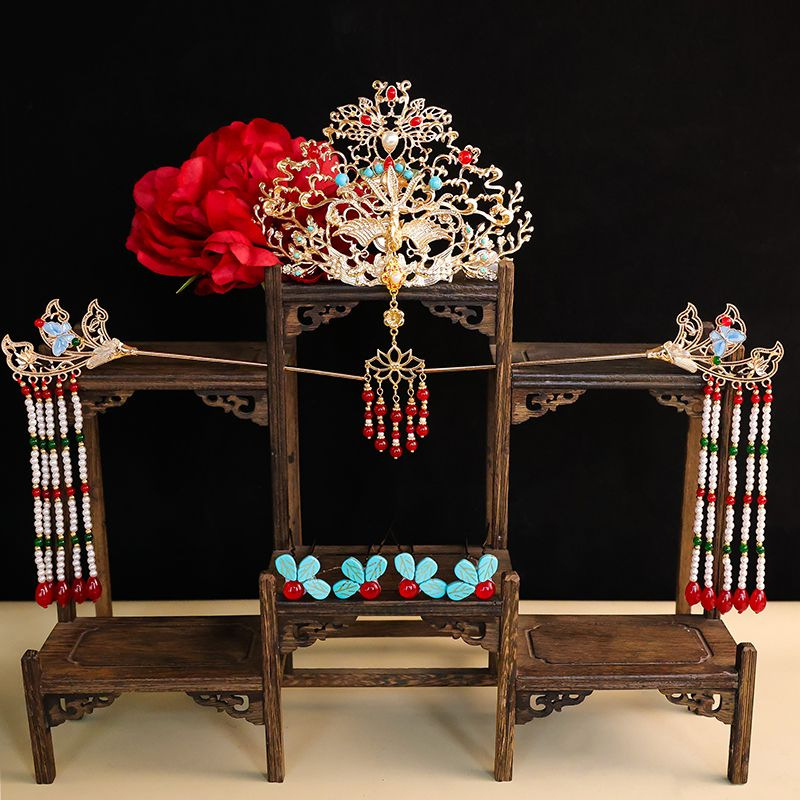 Kovana zlitina: korona za kosu s klipom, ručno rađeno, stil Dinastije Han, svečani dodatak za kosu