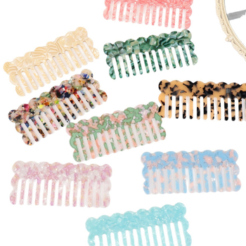 Acetāta matu ķemme sievietēm, anti‑statiska, roku darbs, modelis JD-193, 2025. gada pavasaris