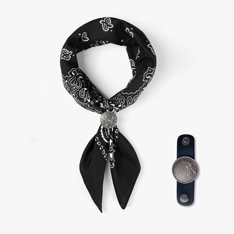 Сплавна закопчалка за квадратен шал с Paisley мотив – ретро стил за мъже и жени